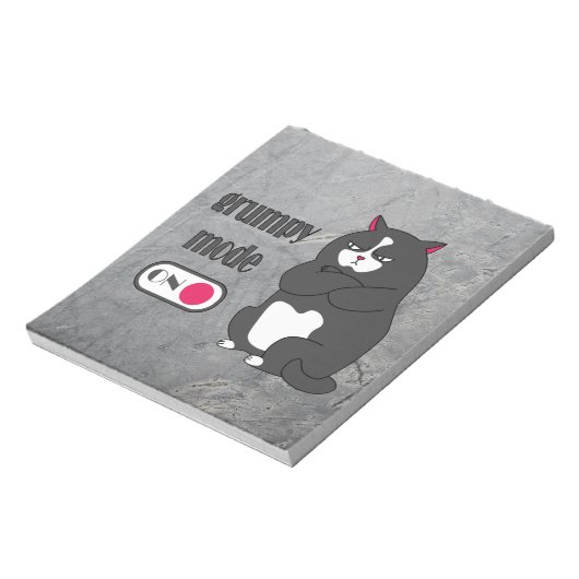 太った猫の不機嫌おもしろいモード ノートパッド (回転)