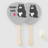 太った猫の不機嫌おもしろいモード ハンドファン (正面&裏面)