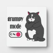 太った猫の不機嫌おもしろいモード フォトプラーク (正面)