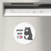 太った猫の不機嫌おもしろいモード マグネット (インサイチュ (食洗機))