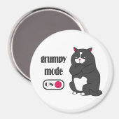太った猫の不機嫌おもしろいモード マグネット (正面/裏面)