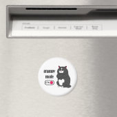 太った猫の不機嫌おもしろいモード マグネット (インサイチュ (食洗機))