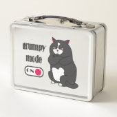 太った猫の不機嫌おもしろいモード  メタルランチボックス (裏面)