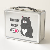 太った猫の不機嫌おもしろいモード  メタルランチボックス (正面)