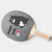 太った猫の不機嫌おもしろいモード 卓球ラケット (横)