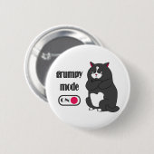 太った猫の不機嫌おもしろいモード 缶バッジ (正面&裏面)