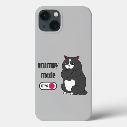 太った猫の不機嫌おもしろいモード Case-Mate iPhoneケース (裏面)