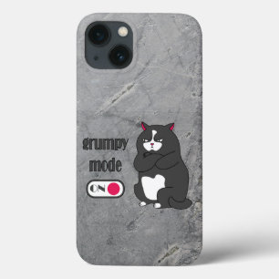 太った猫の不機嫌おもしろいモード iPhone 13ケース