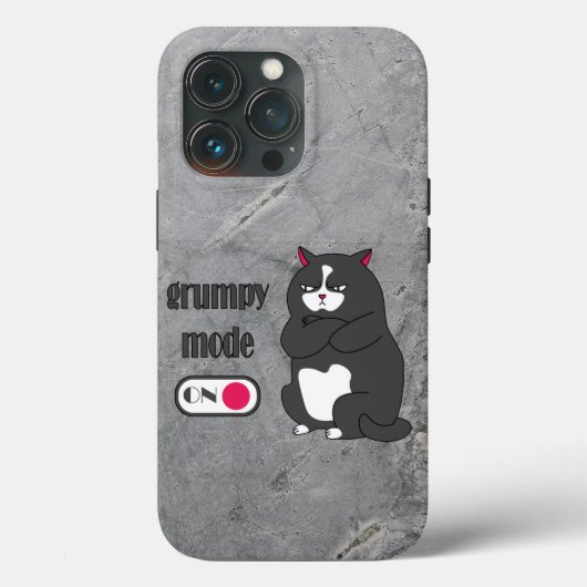太った猫の不機嫌おもしろいモード Case-Mate iPhoneケース (裏面)