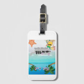 太った猫の休暇のラグラベル ラゲッジタグ (正面縦)