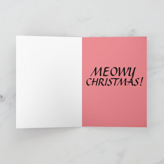 太った猫の最高の友達BFFクリスマスカード カード (内部)