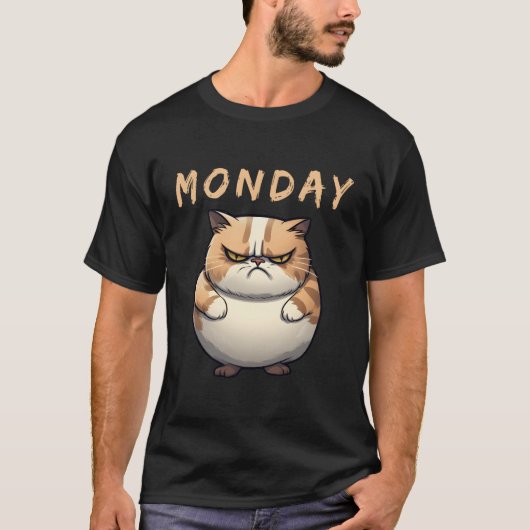 太った猫の月曜日 Tシャツ (正面)