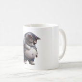 太った猫の面白いデザイン　肥満猫好きな人へ コーヒーマグカップ (正面右)