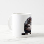 太った猫の面白いデザイン　肥満猫好きな人へ コーヒーマグカップ (正面左)