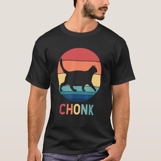 太った猫の面白いミーム, デブ猫のミーム Tシャツ (正面)
