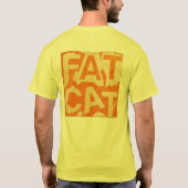 太った猫の黄色いTシャツ Tシャツ (裏面)
