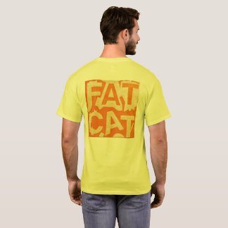 太った猫の黄色いTシャツ Tシャツ