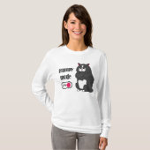 太った猫のTおもしろいシャツの不機嫌なモード Tシャツ (正面フル)