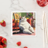 太った猫を邪魔しないおもしろい スタンダードカクテルナプキン (インサイチュ)