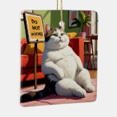 太った猫を邪魔しないおもしろい セラミックオーナメント (右)