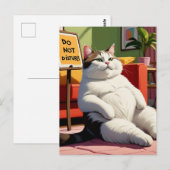 太った猫を邪魔しないおもしろい ポストカード (正面/裏面)