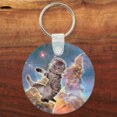 太った猫宇宙飛行士 キーホルダー (正面)