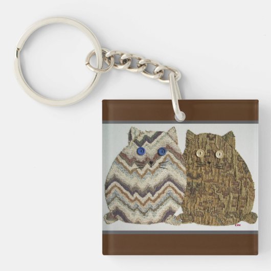 太った猫2 #1 キーホルダー (正面)