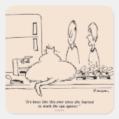 太った猫 スクエアシール (正面)