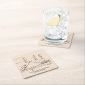 太った猫 スクエアペーパーコースター (インサイチュ)