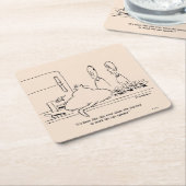 太った猫 スクエアペーパーコースター (アングル)