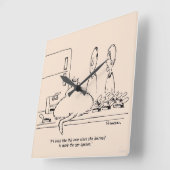 太った猫 スクエア壁時計 (傾斜)