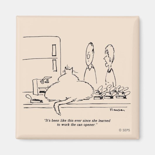 太った猫 マグネット (正面)