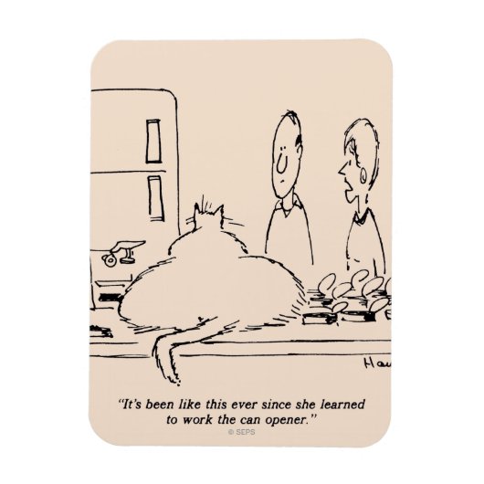 太った猫 マグネット (縦)