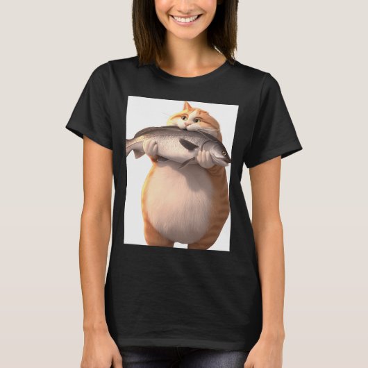 太った猫 Tシャツ (正面)