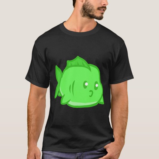 太った緑の魚 Tシャツ (正面)