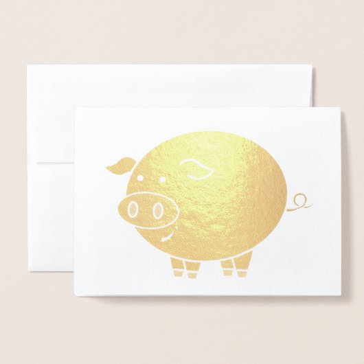 太った豚マンガ 箔カード (封筒付き正面)