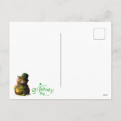 太った赤い猫をボウリングをする人、 クリケットの投手帽に シーズンポストカード (裏面)