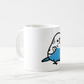 太った青いセキセイインコ - メス コーヒーマグカップ (正面左)