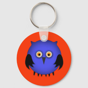 太った青いフクロウのキーチェーン キーホルダー