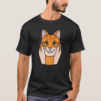 太った頬のジンジャーキャットペット Tシャツ