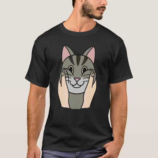 太った頬のトラ猫ペット Tシャツ (正面)