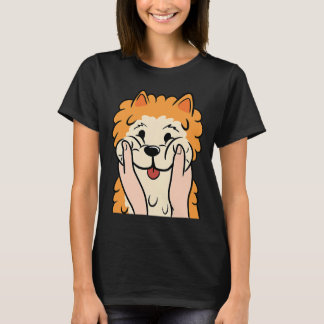 太った頬ポメラニア犬犬 Tシャツ