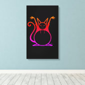 太った飼い猫 キャンバスプリント (インサイチュ (ウッドフロア))