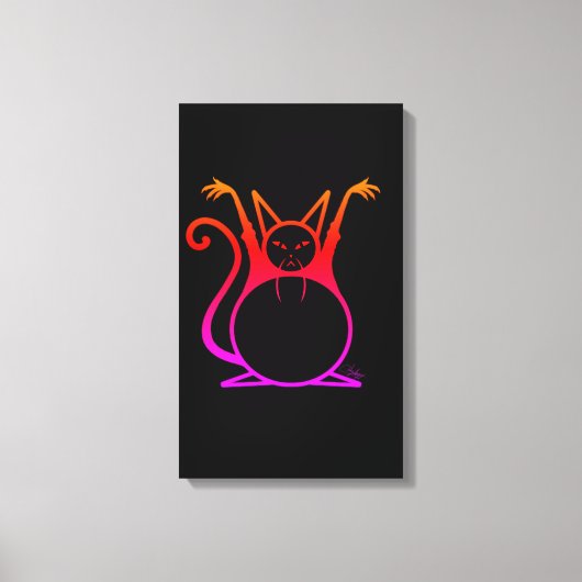 太った飼い猫 キャンバスプリント (正面)