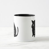 太った黒猫の自慢げな面白い引用 マグカップ (中央)
