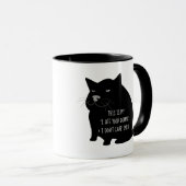 太った黒猫の自慢げな面白い引用 マグカップ (正面右)