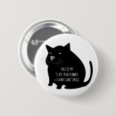 太った黒猫の自慢げな面白い引用 缶バッジ (正面&裏面)
