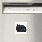 太った黒猫 マグネット (インサイチュ (食洗機))