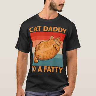 太っちょオレンジタビー猫のパパ Tシャツ