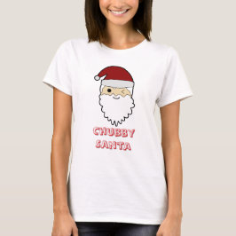 太っちょキュートサンタフェイス – かわいいクリスマスTシャツ Tシャツ